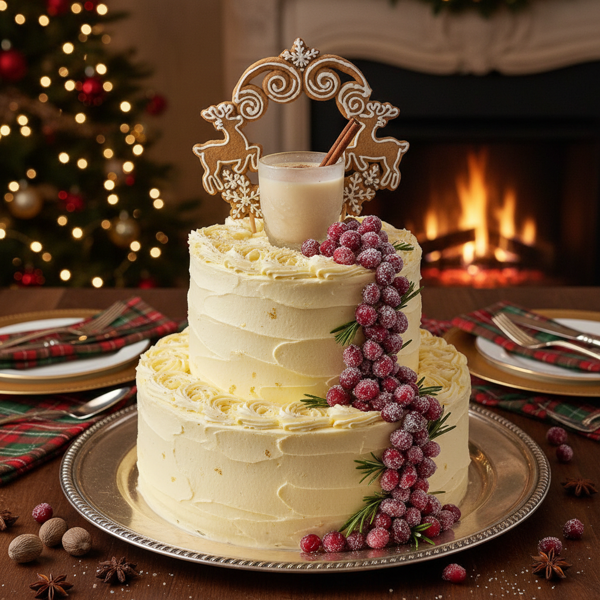 Festive Eggnog Delight Cake recipe