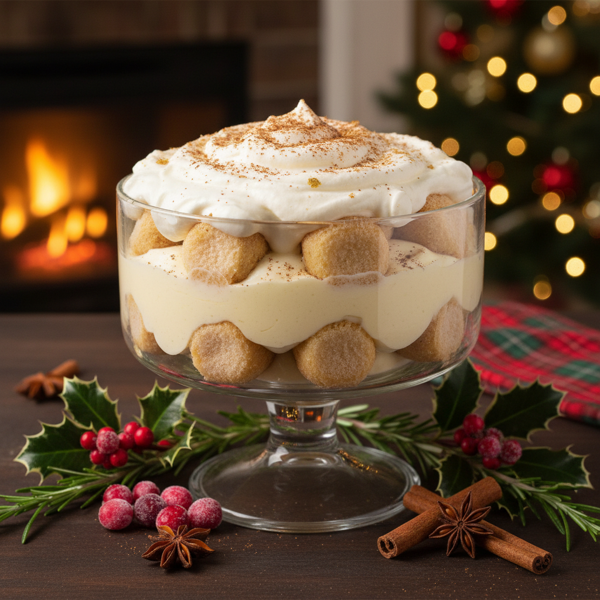Festive Eggnog Ladyfinger Delight recipe