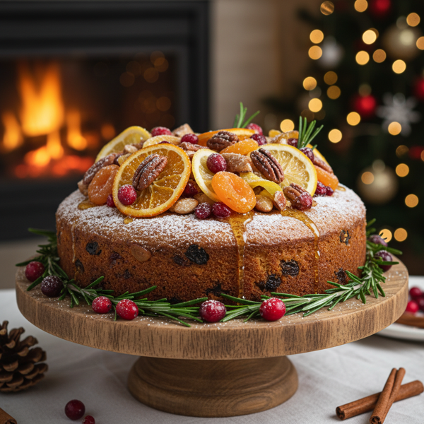 Festive Gluten-Free Citrus Fruit Cake recipe