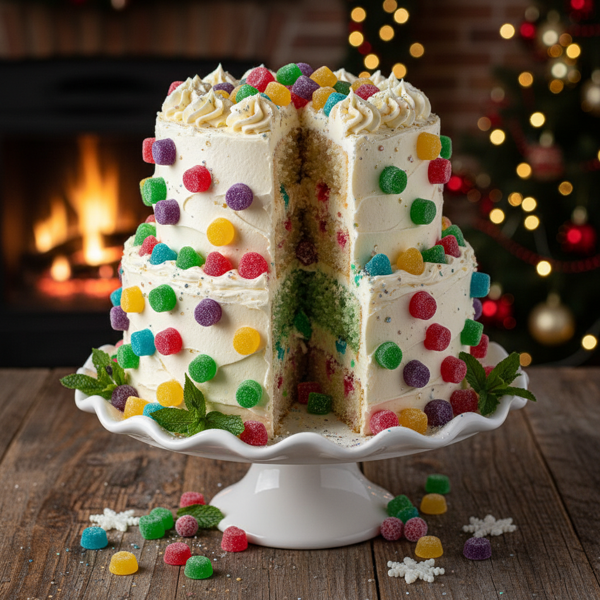 Festive Gumdrop Delight Cake recipe