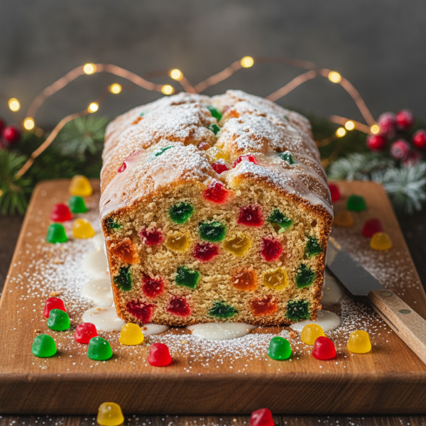 Festive Gumdrop Loaf Cake recipe
