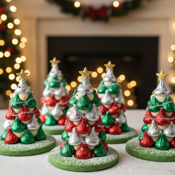 Festive Hershey Kiss Christmas Trees recipe