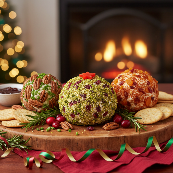 Festive Holiday Cheese Balls recipe