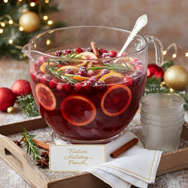 Festive Holiday Punch Bowl Delight recipe