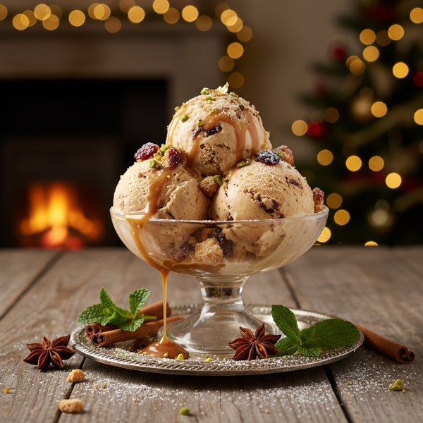 Festive Leftover Pudding Delight Ice Cream recipe