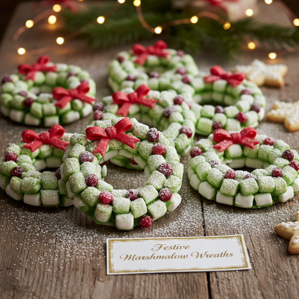 Festive Marshmallow Wreaths recipe