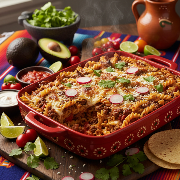 Festive Mexican Noodle Casserole recipe