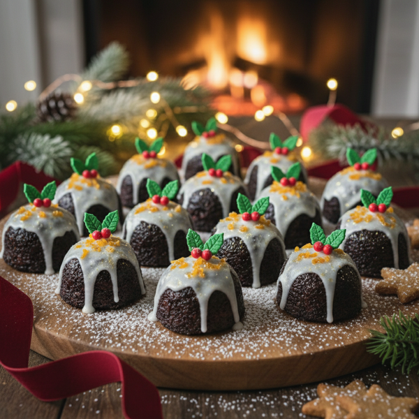 Festive Mini Holiday Pudding Bites recipe