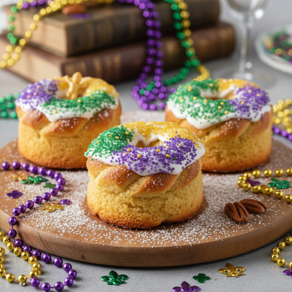 Festive Mini King Cakes recipe