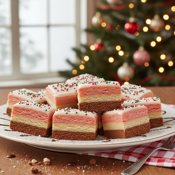 Festive Neapolitan Layer Cookies recipe