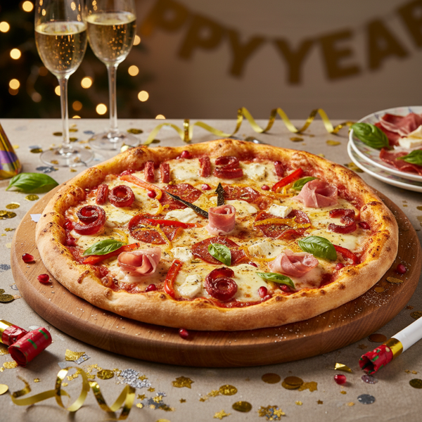 Festive New Year's Celebration Pizza recipe