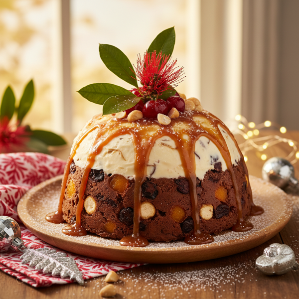 Festive New Zealand Ice Cream Christmas Pudding recipe