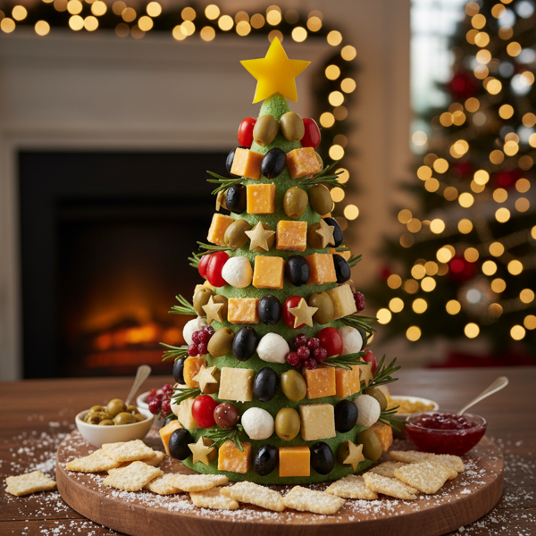 Festive Olive Cheese Tree recipe