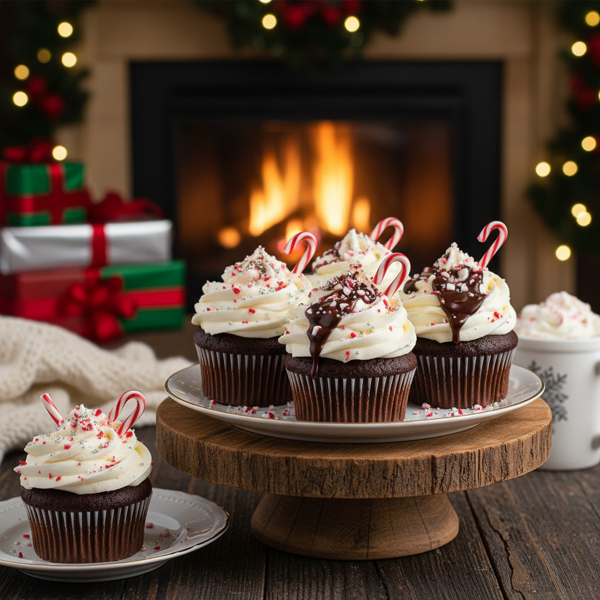 Festive Peppermint Chocolate Cupcakes recipe