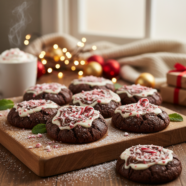 Festive Peppermint Chocolate Delight Cookies recipe