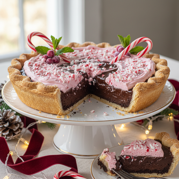 Festive Peppermint Chocolate Pie recipe