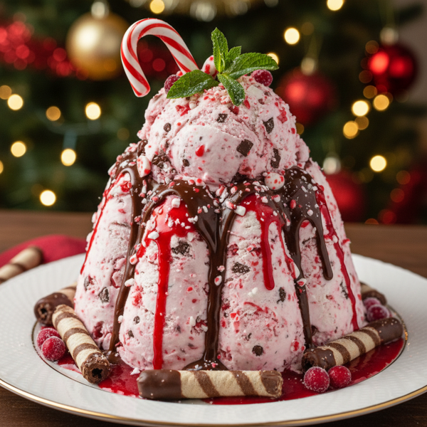 Festive Peppermint Ice Cream Delight recipe