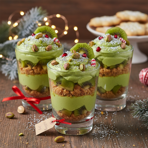 Festive Pistachio Kiwi Parfaits recipe