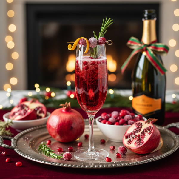 Festive Pomegranate & Cranberry Prosecco Fizz recipe