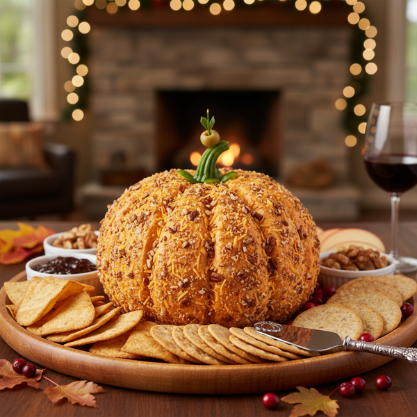 Festive Pumpkin Cheese Ball Delight recipe