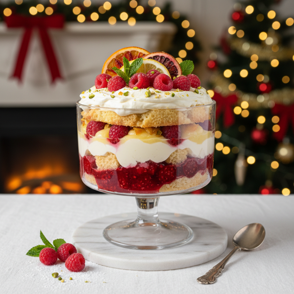 Festive Raspberry Citrus Trifle recipe