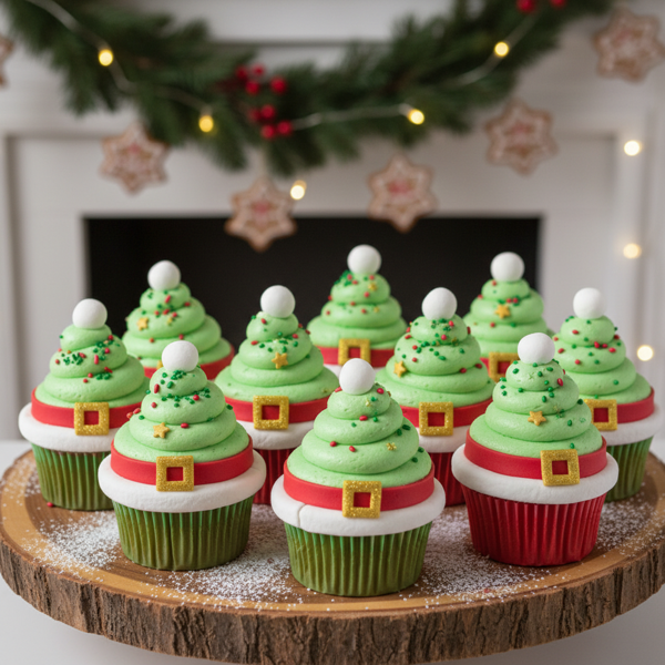 Festive Santa Helper Cupcakes recipe