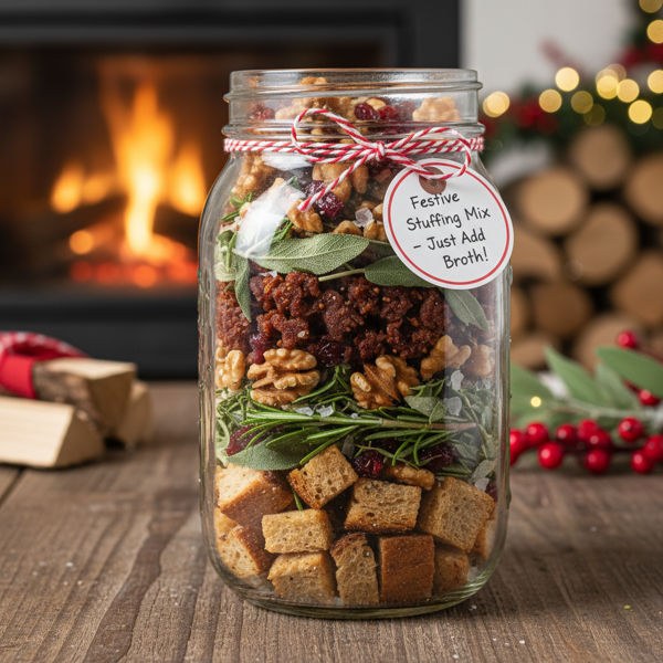 Festive Savory Stuffing Mix in a Jar recipe