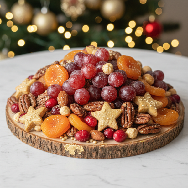 Festive Sparkling Fruit and Nut Display recipe