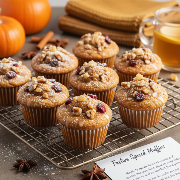 Festive Spiced Pumpkin Muffins recipe