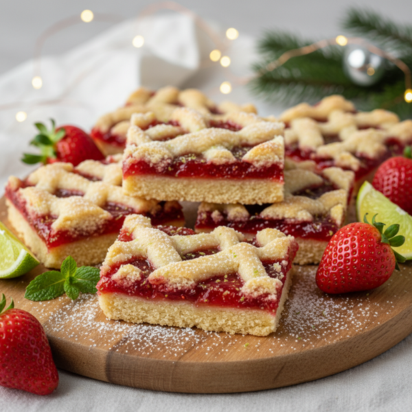Festive Strawberry Lime Jelly Cookie Bars recipe