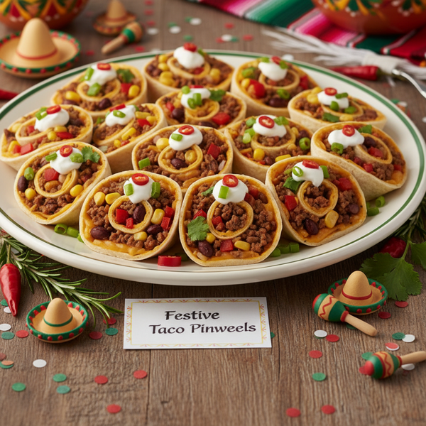 Festive Taco Pinwheels recipe