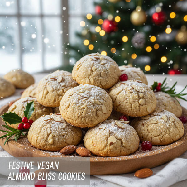 Festive Vegan Almond Bliss Cookies recipe