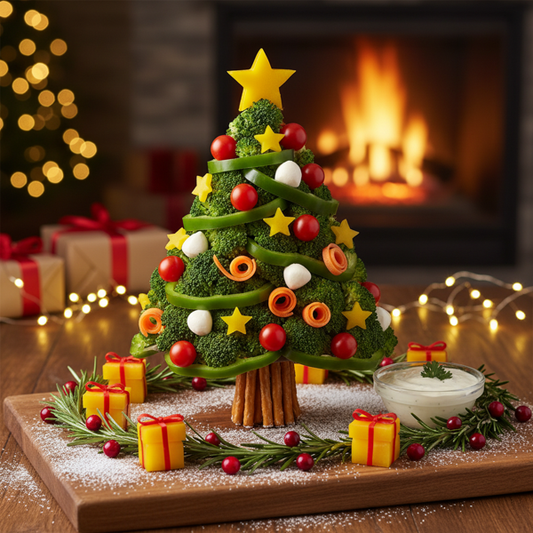 Festive Vegetable Christmas Tree Platter recipe