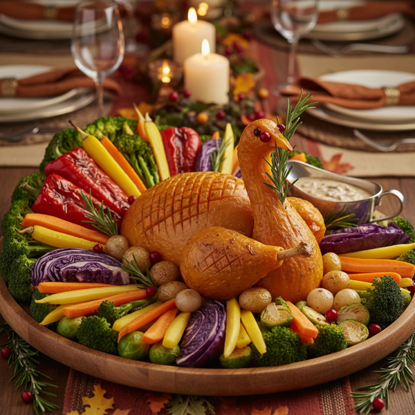 Festive Veggie Turkey Platter recipe