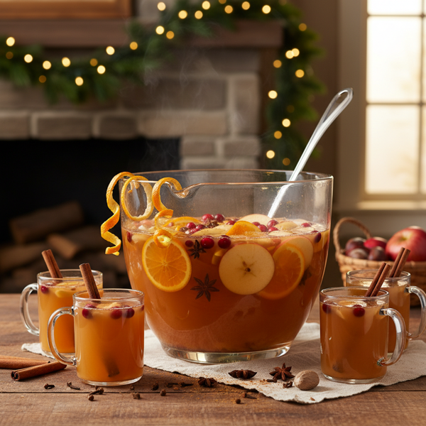 Festive Warm Apple Cider Punch recipe
