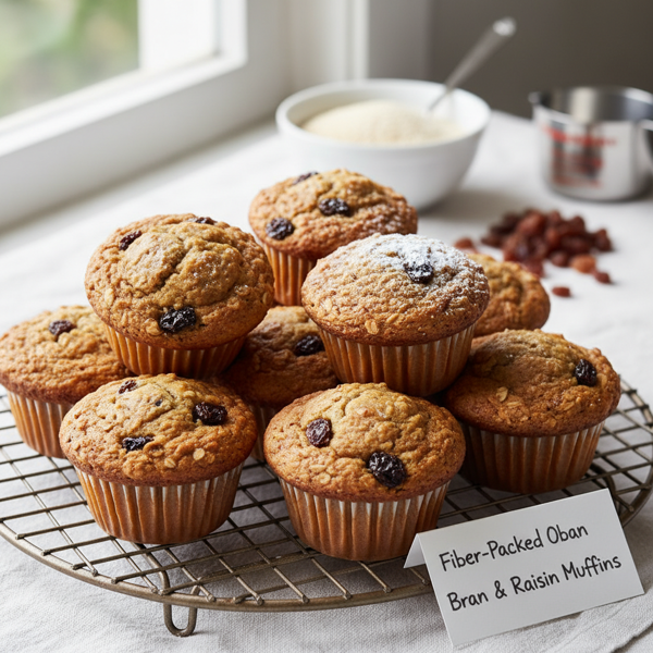 Fiber-Packed Oat Bran & Raisin Muffins recipe