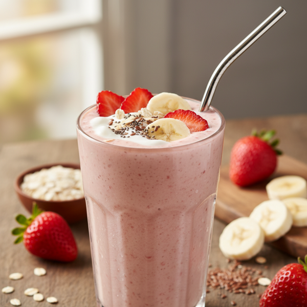 Fiber-Rich Strawberry Banana Bliss Smoothie recipe