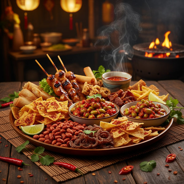 Fiery Asian Snack Medley recipe