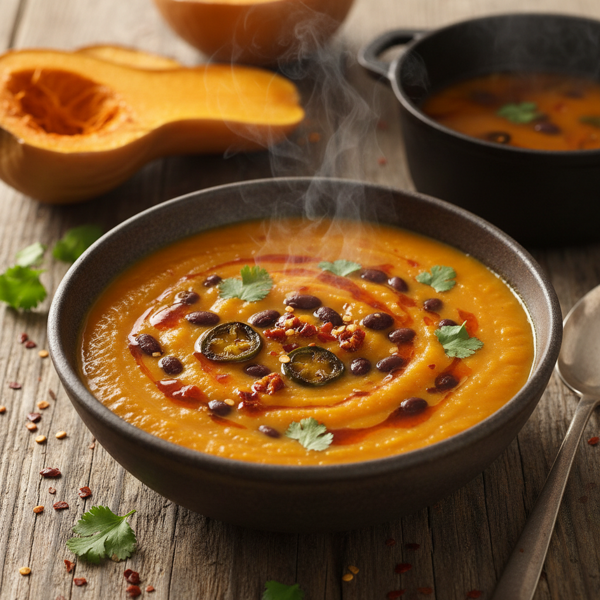 Fiery Butternut Squash & Black Bean Soup recipe