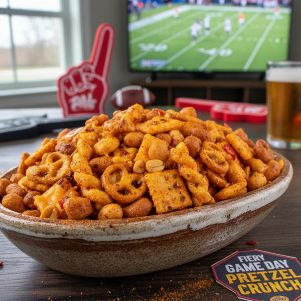 Fiery Game Day Pretzel Crunch recipe