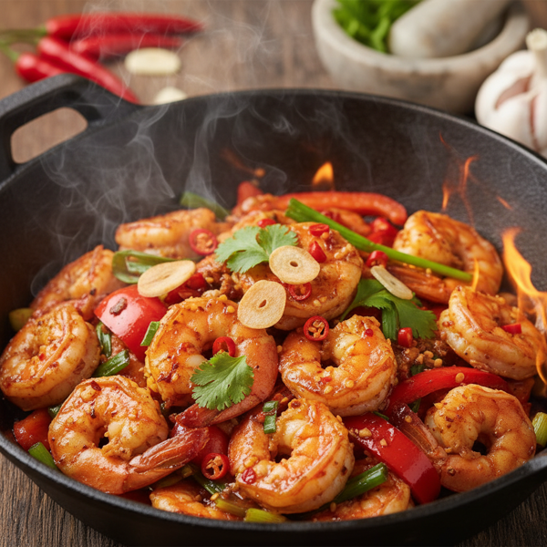 Fiery Garlic Shrimp Stir-Fry recipe