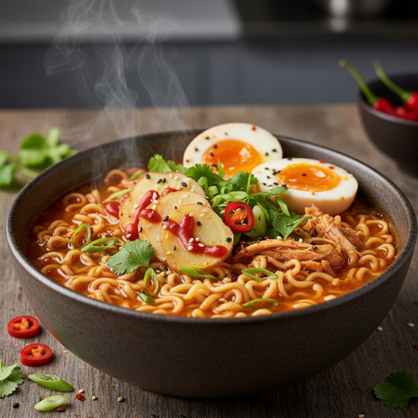 Fiery Ginger Sriracha Ramen Bowl recipe