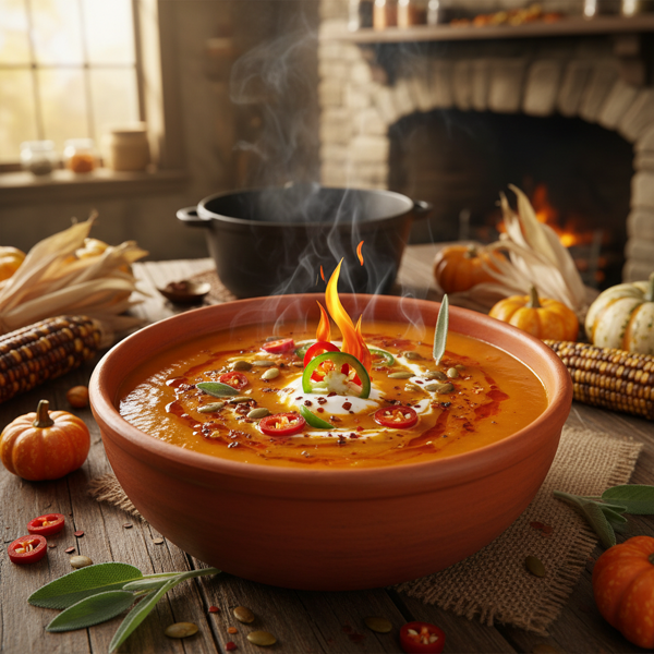 Fiery Harvest Pumpkin Soup recipe