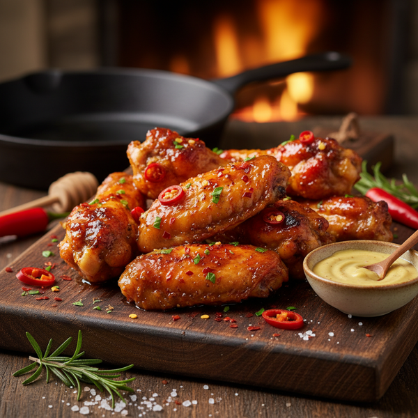 Fiery Honey Dijon Glazed Chicken Wings recipe