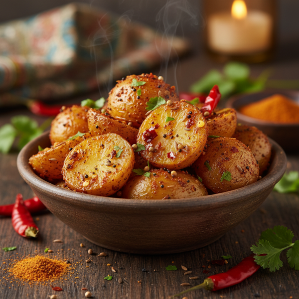 Fiery Indian Spiced Potatoes recipe