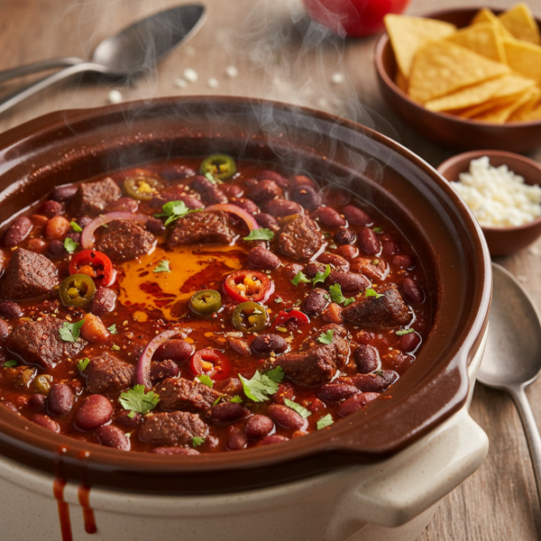 Fiery Inferno Crockpot Chili recipe