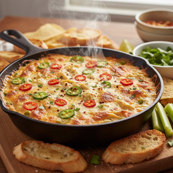 Fiery Jalapeno Artichoke Cheese Dip recipe