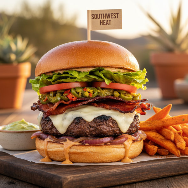 Fiery Southwest Bison Burger Deluxe recipe