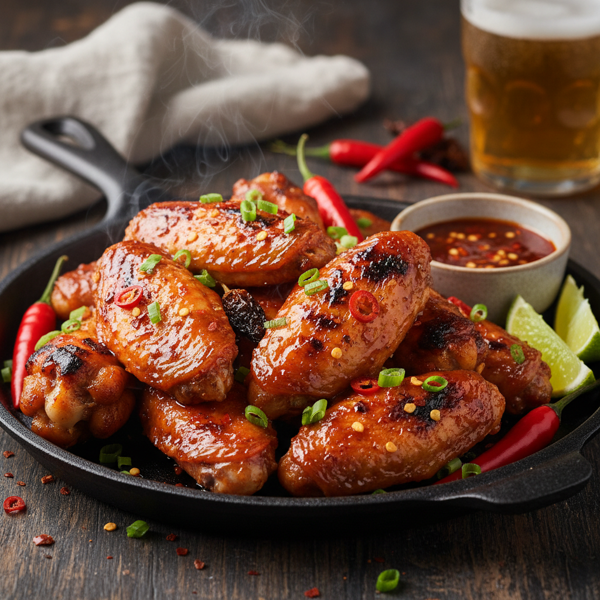 Fiery Sticky Chicken Wings recipe