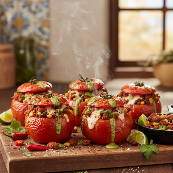 Fiery Stuffed Fiesta Tomatoes recipe